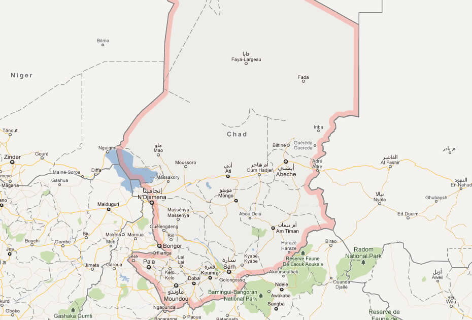 karte von tschad